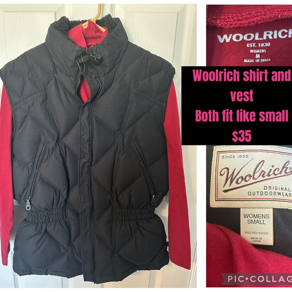 Woolrich Black Quilted Vest and shirt